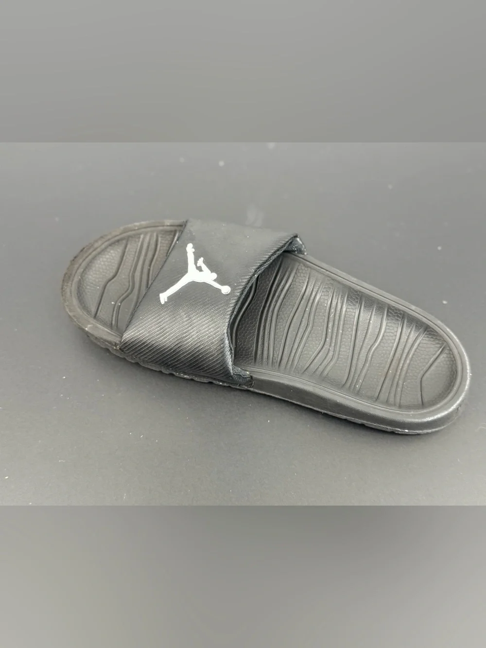 Jordan Black Slide Sandals with White Logo for Youth Kids Size 4
